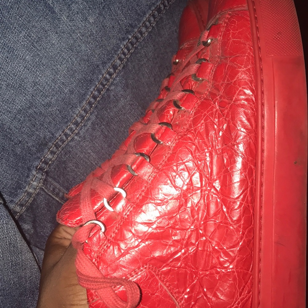 Red sneakers